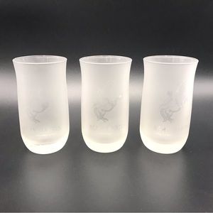 Set of 3 REMY MARTIN‎ Fine Champagne Cognac Frosted Glasses Colllectible Barware